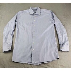 Eton Contemporary Shirt Mens 17 43 Blue Button Up Long Sleeve Business Office